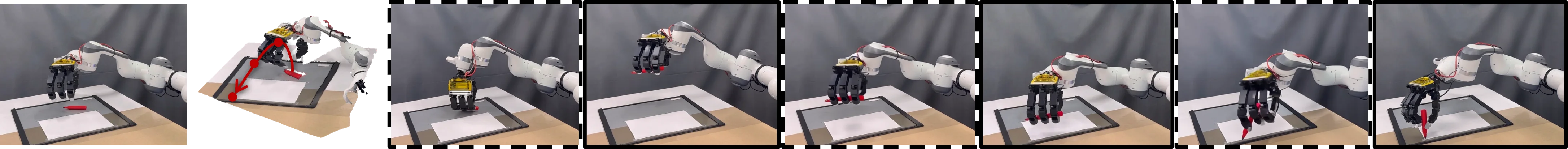 Continuous object manipulation along a trajectory